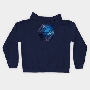 Space background of blue color Kids Hoodie